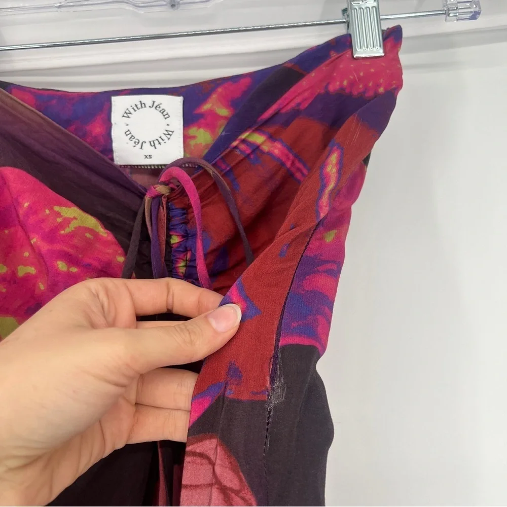 With Jean Naomi Purple Festival Rave Convertible Halter Wrap Midi Skirt Set XS - Picture 14 of 16